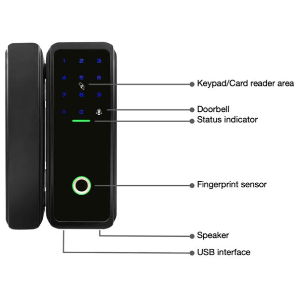 RoHS Smart Bluetooth отпечаток пальцев замок для стеклянных дверей