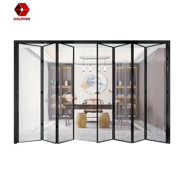 Анодированные алюминиевые складывая двери створки Bi стеклянной кухни дверей изготовленные на заказ алюминиевые