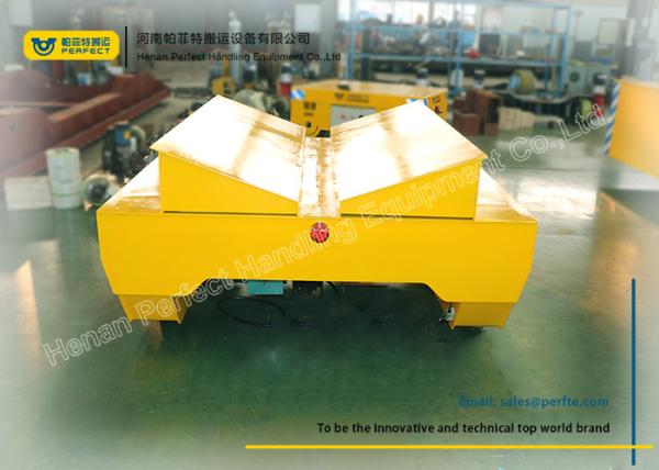 Coils Handling Rail Transfer Trolley / Motorized Rail Cart For Steel Factory