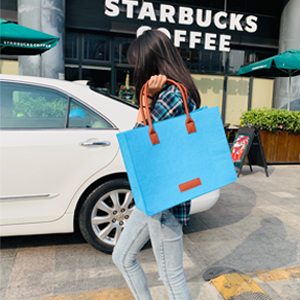 Grocery Bags Reusable Eco Shopping Bags Large Made By Felt Fabric Produce Bags Stylish Travel Tote Bag Gray