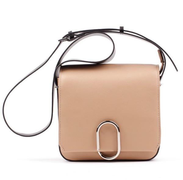 High-end European and American fashion buckle shoulder bag women's singles shoulder bag leather small square package