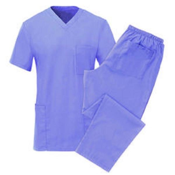 Woven Fabric  Hospital Scrub Suit Custom Logo 3 Pockets