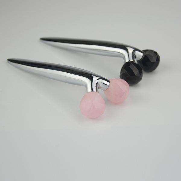 Deux visage Jade Roller For Dark Circles de forme des boules 3D Y