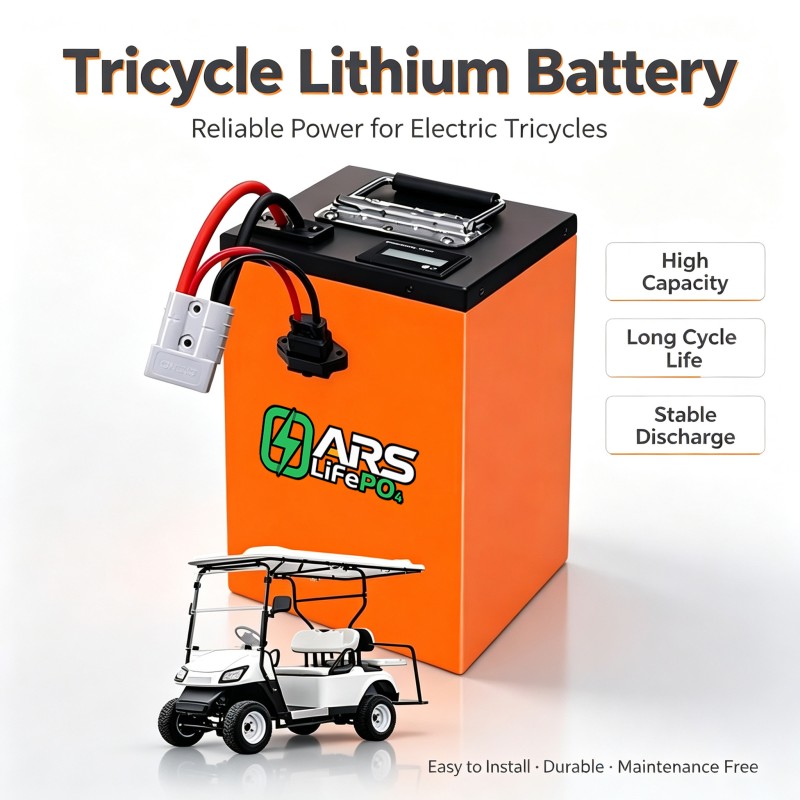 Three Wheeled Electric Tricycle Battery 100ah 200ah 48V 60V 72V 96V Golf Cart Lithium Ion Battery