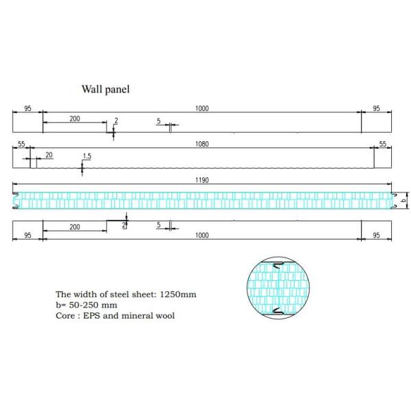 Машина панели сандвича шерстей утеса изолированная для изолированных панелей сандвича стены крыши