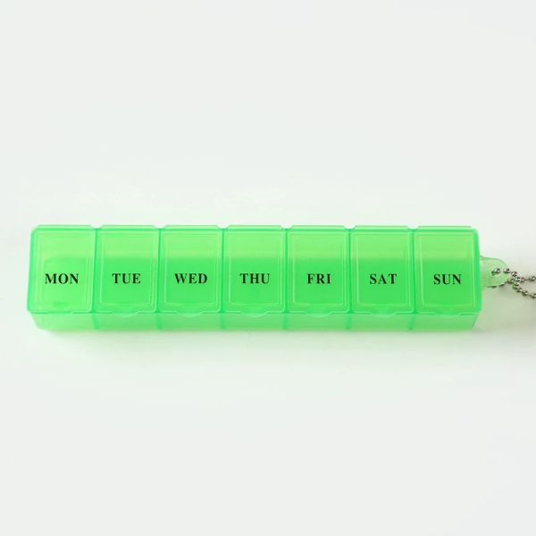 Custom Logo Weekly 7 Days Travel Daily Pill Case Portable Medicine Organizer Food Grade PP Child-Resistant Multicolor Pill Box