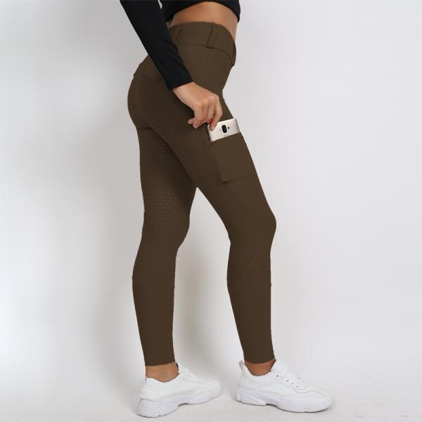 Full Seat Silicone Horse Riding Breeches Women Equestrian Traning Leggings Brown