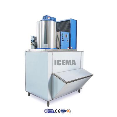 Commercial ICEMA 1T Industrial Flake Ice Machine with 2.1kw Refrigerating Capacity