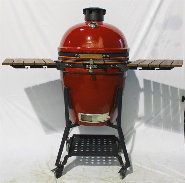 Nylon Wheels Wine Charcoal Kamado Grill Aluminum Alloy Top Cap