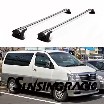 Sunsing 8155 Universal Aluminum Cross Bar Luggage Roof Rack Naked Roof Mount with Locks and Kits for Car Roof Use