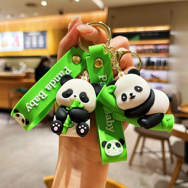 30g Lightweight Cute Cartoon Panda Keychain Pendant for Kids' Handbags Christmas Gifts