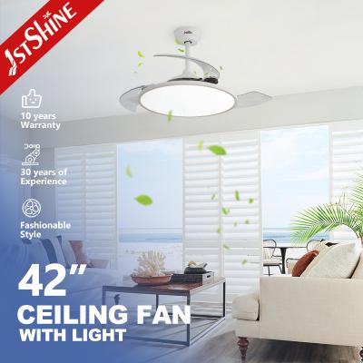 Economia de espaço Luz de ventilador de teto LED invisível com lâminas retráteis em estilo moderno