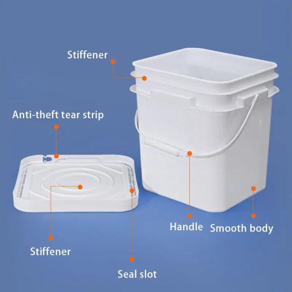 Sample Offered Plastic Lubricating Oil Bucket 16L 18L 25L 30L For Customization
