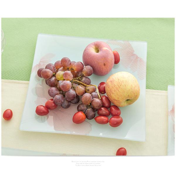 Bacia de fruto de vidro pintada colorida feito a mão 25cm do quadrado