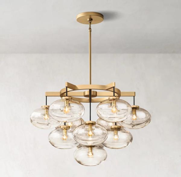 ROSH Modern Glass Chandelier Cabrette Lámpara redonda OEM ODM