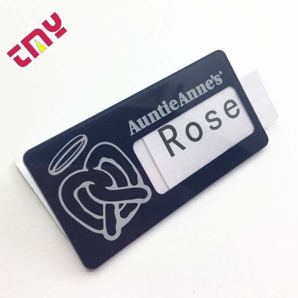 Magnetic PVC Name Tag with Window Slot - Custom Reusable Employee & School Uniform Badge, Personalized Insert Card Design