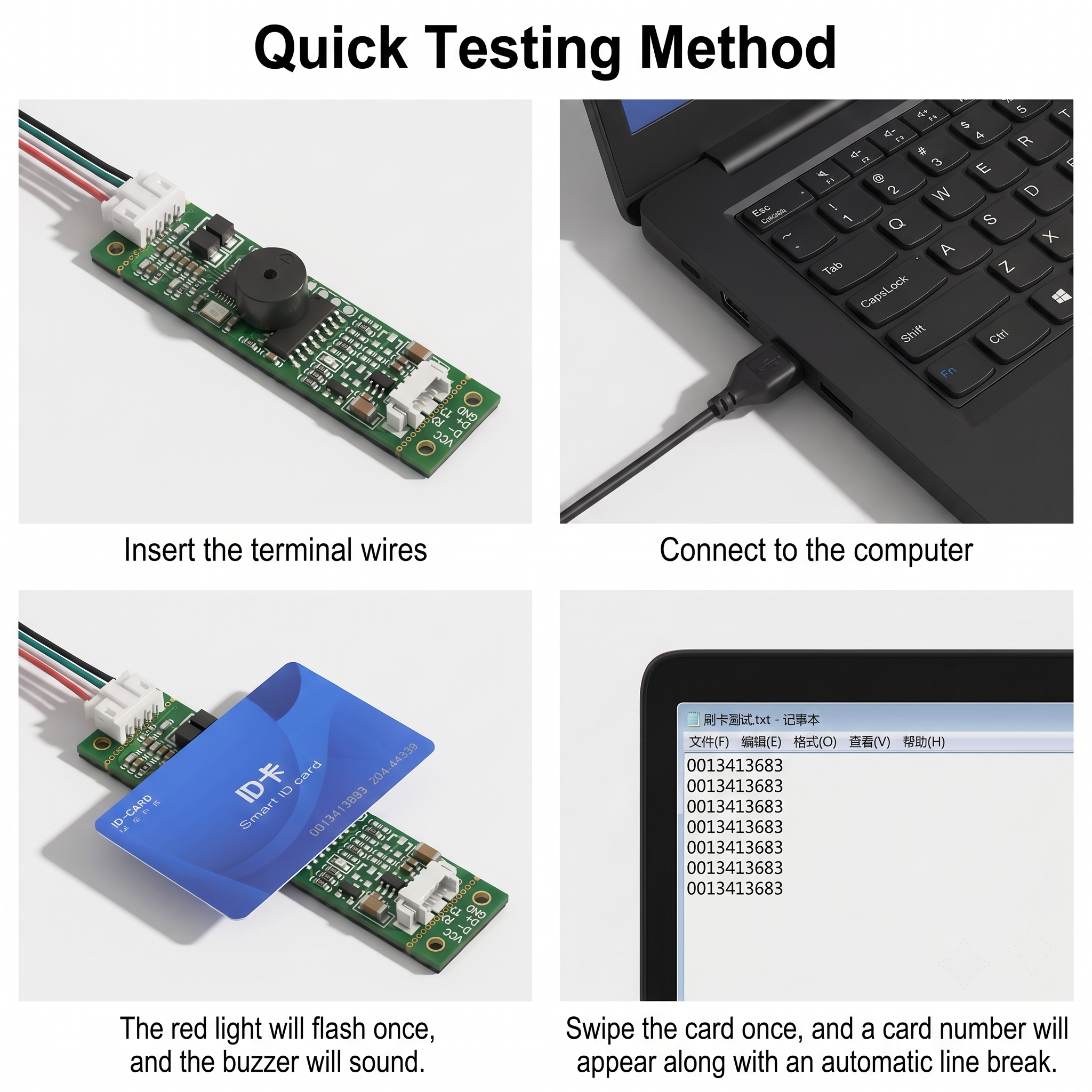 M10-WD-UH-00 RFID Card Reader Module IC Card Reader 13.56MHz High-Frequency M1 Card Reader Fudan F08 Card USB Interface