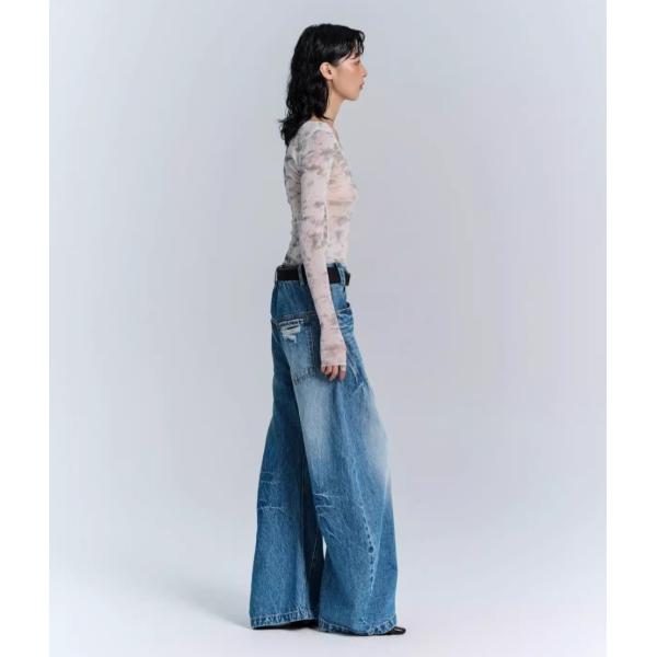 Denim Fabric Deconstructed Wide Leg Jeans for Men and Women in Plus Size Streetwear