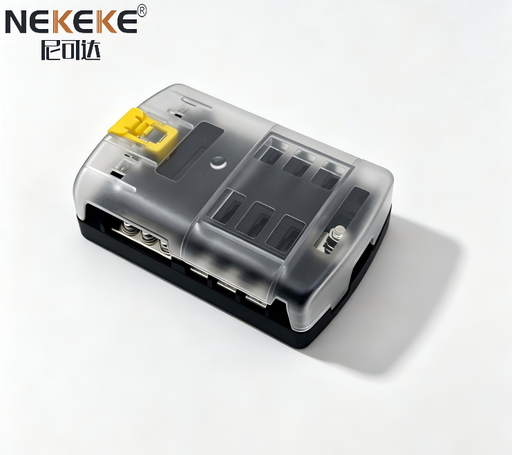6 Way Blade Fuse Holder Negative Bolck Box With LED Light And Cover Screw Terminal