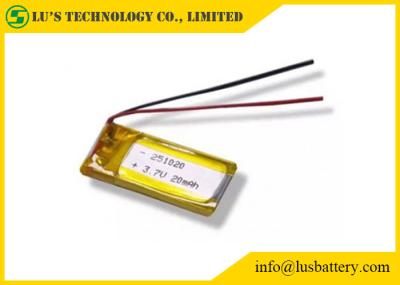 Rechargeable lithium battery 3.7V 20 Mah Lipo Battery LP251020 Lithium Polymer Battery Cells