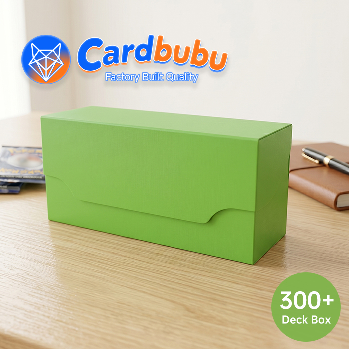 Grass Green Custom Deck Box 8.81in Customer'S Logo Cardboard Card Storage