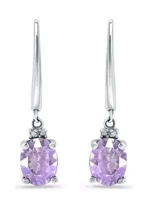 2,46 Ct. T.W. И 1/10 Ct. Серьги Leverback аметиста T.W. CZ в стерлинговом серебре