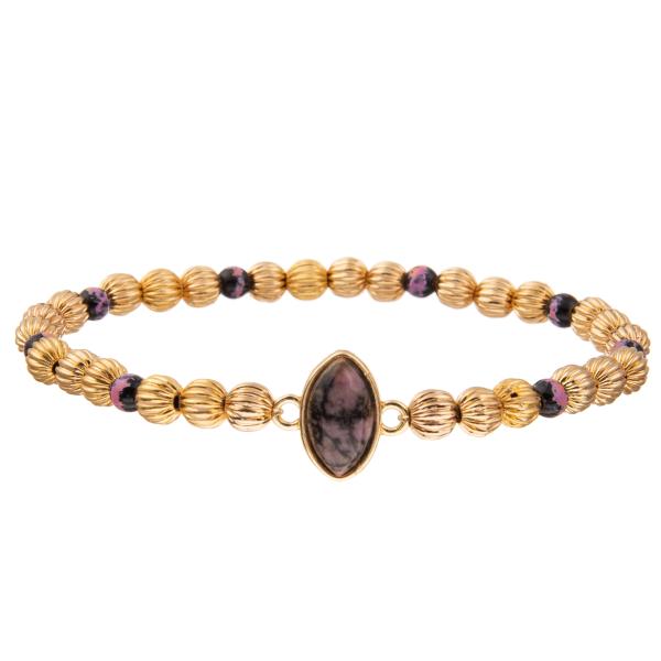 3 cores apedrejam a abóbora chapeada dos braceletes dos grânulos ouro feito a mão dada forma