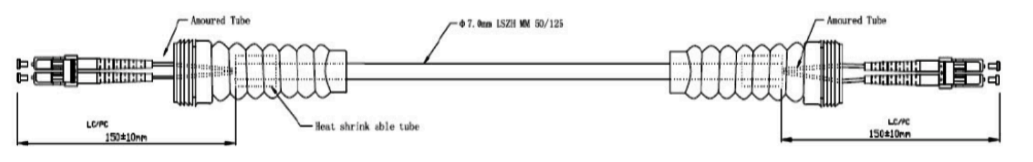 Nokia NSN Boot Armored Fiber Optic Pigtail Cables SC LC MPO E2000 Duplex OM3 OM4 OM5