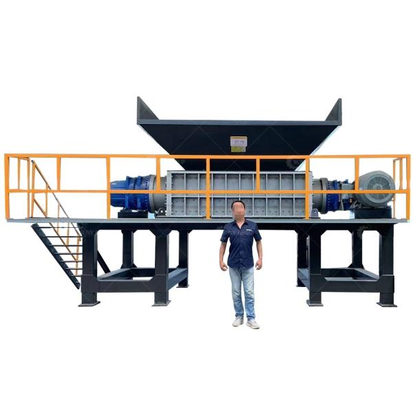 Client's Requirements Met Double Shaft Shredder for Plastic Pet Bottle and Scrap Metal