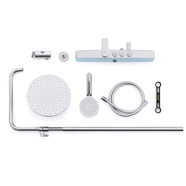 Brass Wall Mounted Rainfall Shower Head System Polished Chrome