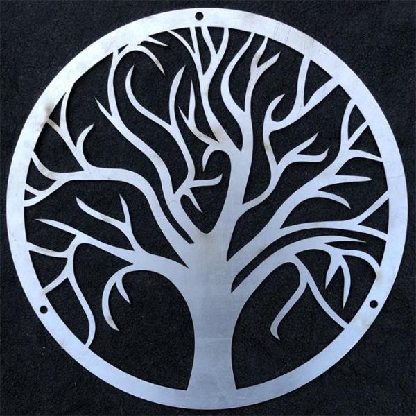 Modern Metal Wall Sculpture Tree Of Life Stainless Steel Hanging Wall Art