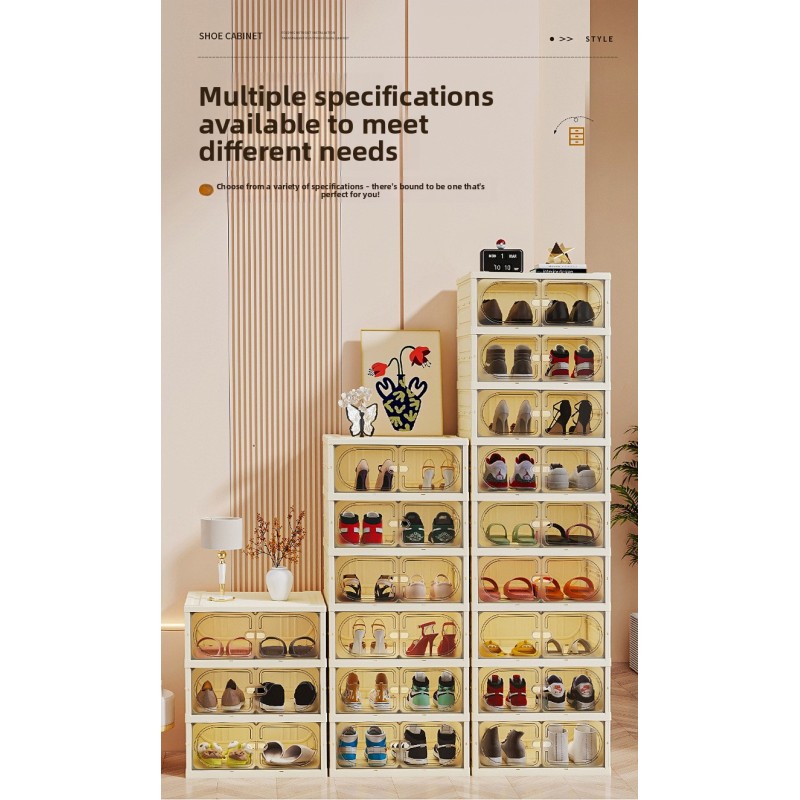 Multifunctional Entryway Shoe Storage Foldable Transparent Acrylic Box Dustproof Minimalist Organizer for Home Clear Shoe Case