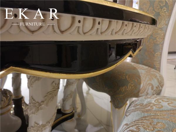Giltwood Round Dining table antique 4 dining chairs black dining table TN-032
