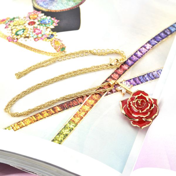 Pure Handmade Fashion Rose Necklace Wholesale for Christmas Birthday  Valentine Gift
