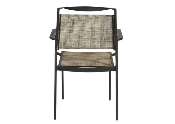 Textilene And Aluminum Outdoor Arm Dining Chairs For Patio Restaurant