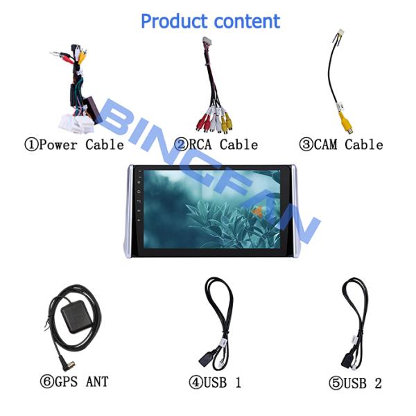 Android 10 Quad Core 1 Go + 16 Go pour Toyota RAV4 2018-2020 Radio de voiture WIFI FM GPS Écran de voiture avec caméra