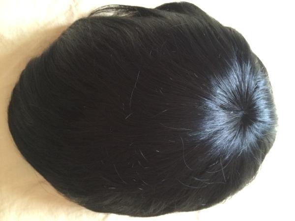 Toupet en cheveux humains de taille de base personnalisable pour votre satisfaction