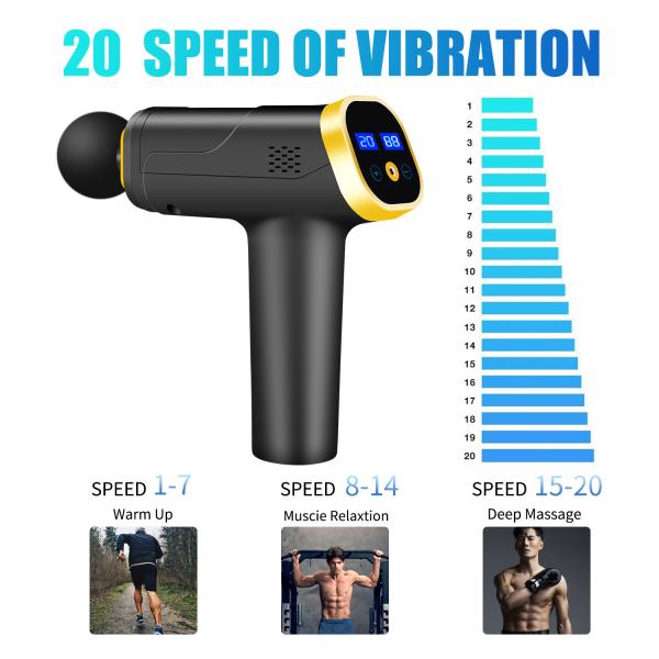 Портативное глубокое оружие 1200 массажа ткани - 3300rpm с экраном LCD