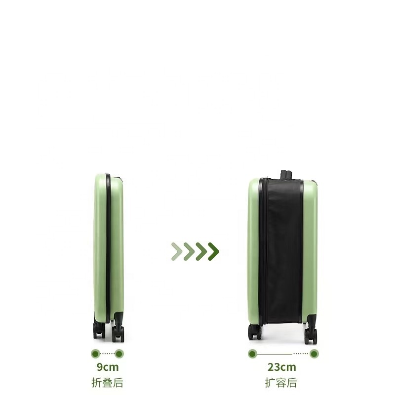 Luxury Green Tote Suitcase Luxury Green Tote Suitcase Spinner Caster Unisex TSA Lock Foldable PC Women's Travel Hard Shell
