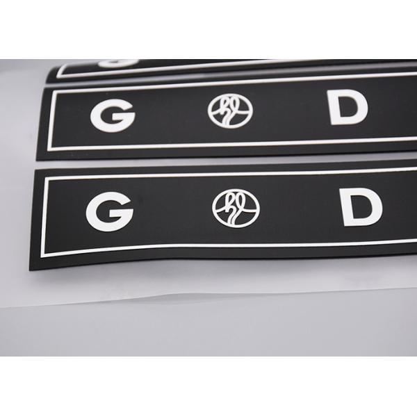 Black Silicone Printing White Logo Elastic Drawstring Cord Heat Transfer Label