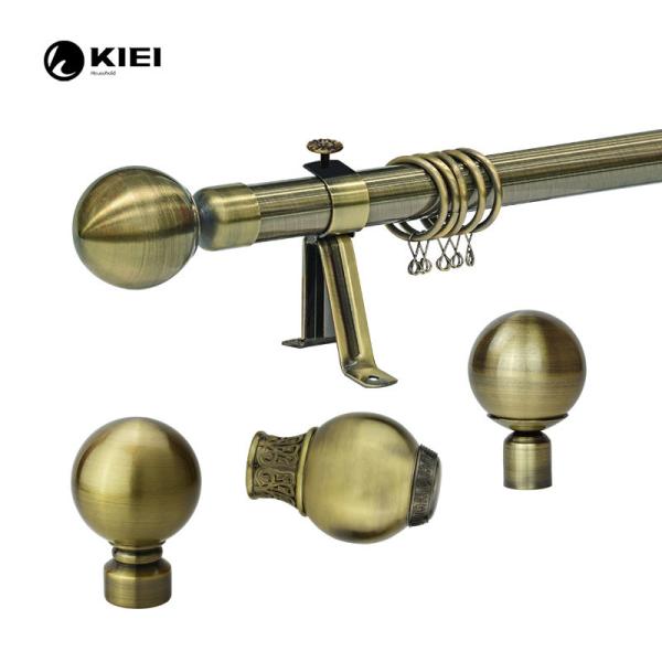 28MM Antique Brass Curtain Pole Complete With Eyelet And Metal Ball Finials