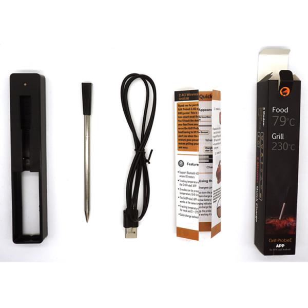 Outdoor Mini Bluetooth Thermometer , Wireless Meat Thermometer With Stainless Steel 304 Probe