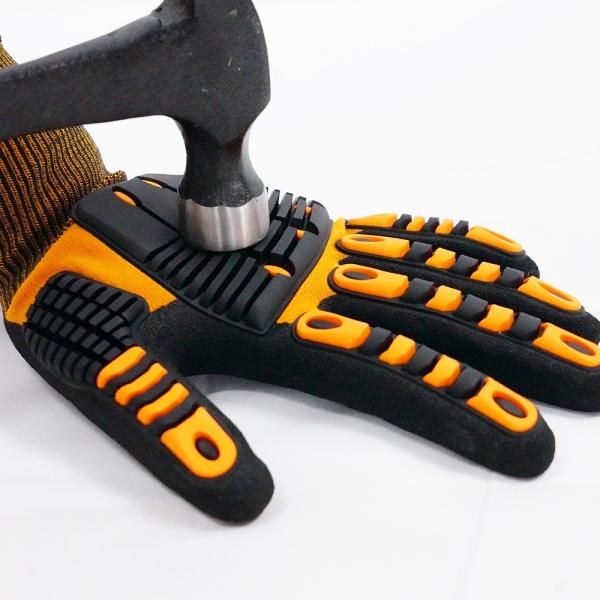 Guantes de seguridad cómodos, transpirables, resistentes a los golpes, absorbentes, resistentes a la abrasión, con etiquetas de puño