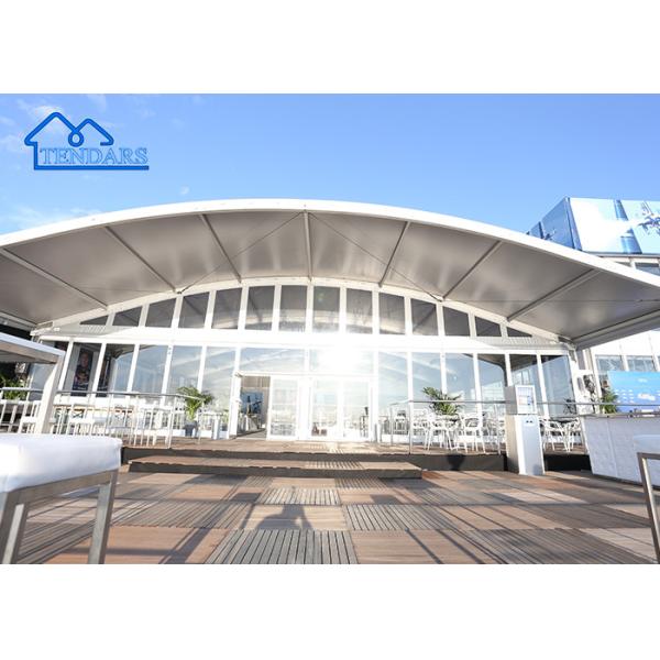Reinforced Alloy Frame 8x10m Arcum Tent Fire-Retardant Canopy Arc Shape for Elegant Events
