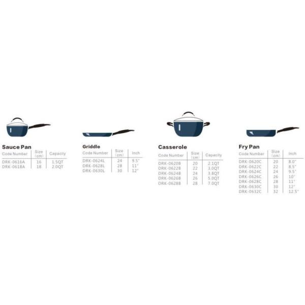 FDA approved copper Titanium ceramic coating 5pc aluminum cookware set stainless steel handles