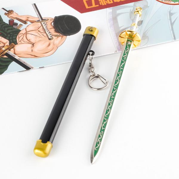 Zinc Alloy 3D One Piece Seven Star Sword Press To Eject Mini Katana Casting