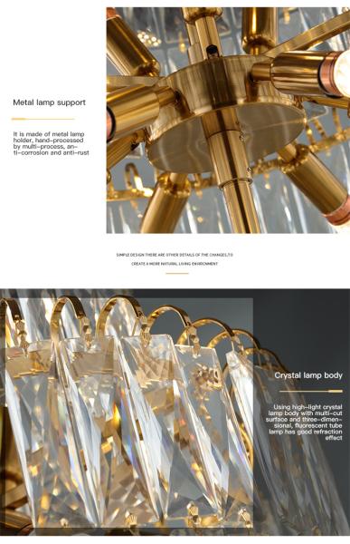 Luxury k9 crystal chandelier long staircase lamp living room lamp(WH-NC-89)