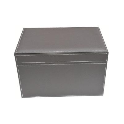 Cajas de almacenamiento decorativas de cuero sintético para armario con tapa, marco de MDF hecho a mano