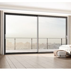 Méthode d'ouverture coulissante de porte coulissante en aluminium personnalisable et épaisseur de cadre de 1,2 mm à 2,2 mm pour les besoins personnalisés