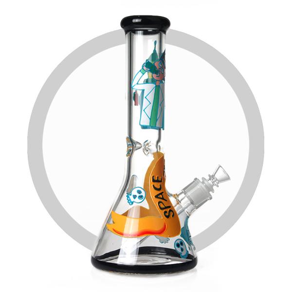 Rick And Morty Art Bong 7mm Glass Smoking Water Pipe With 14MM Bowl